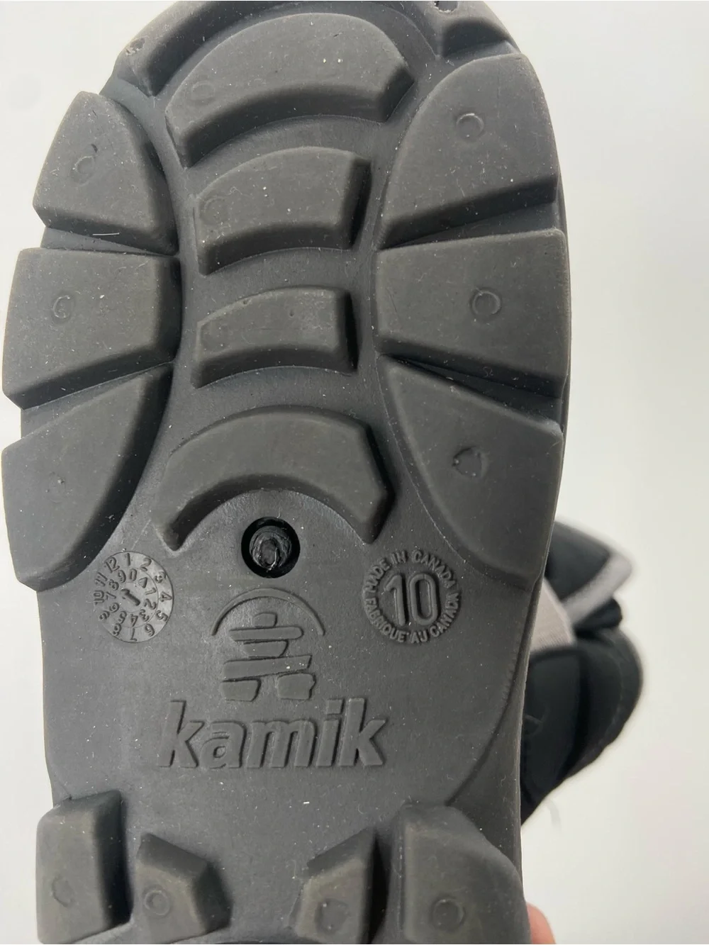 Kamik Kids‎ Black Snowbug Winter Boot with Light Gray Strap 10
